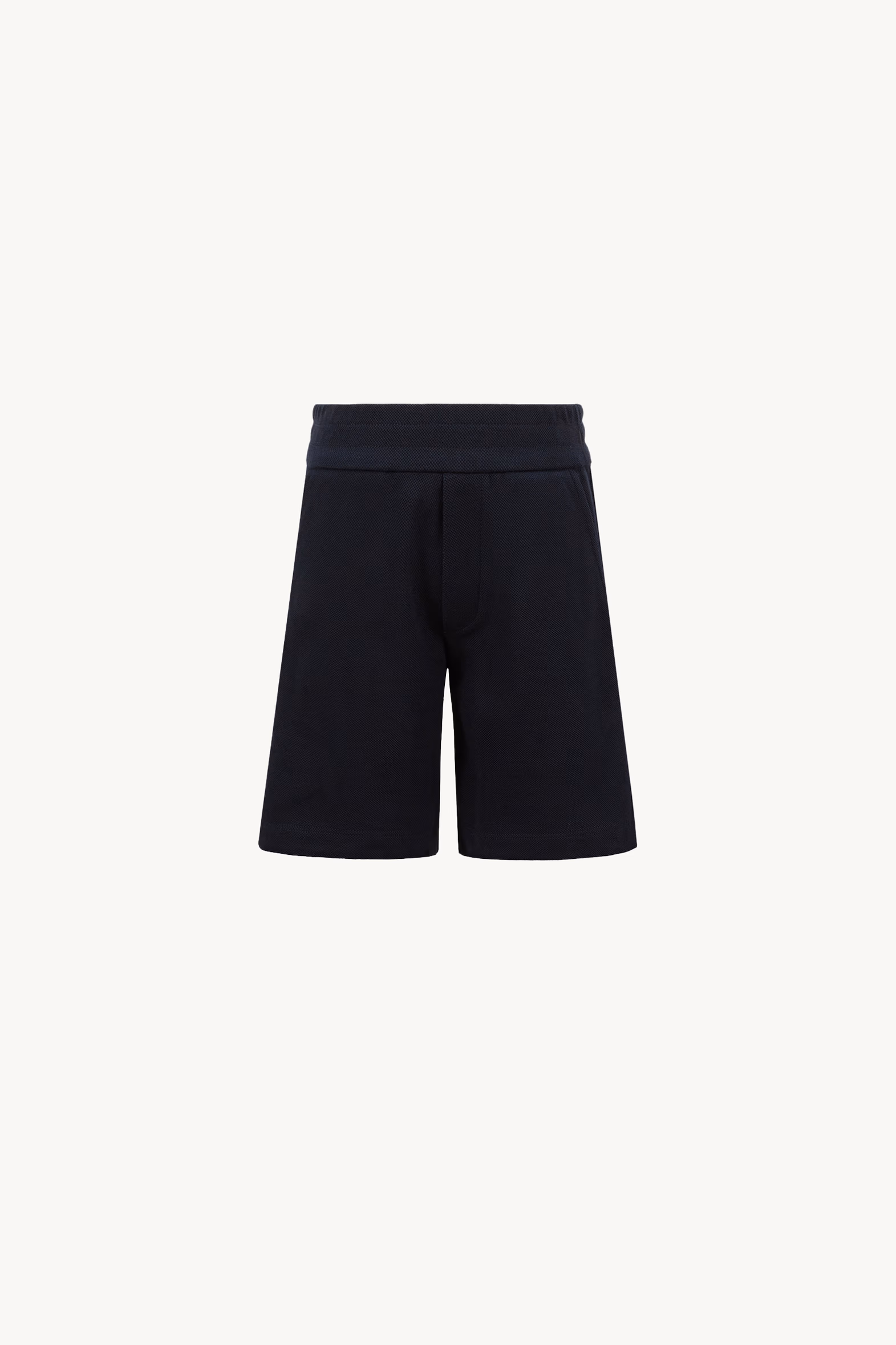 Shorts de piqué de algodón con ribete tricolor Niño Azul marino Moncler 0